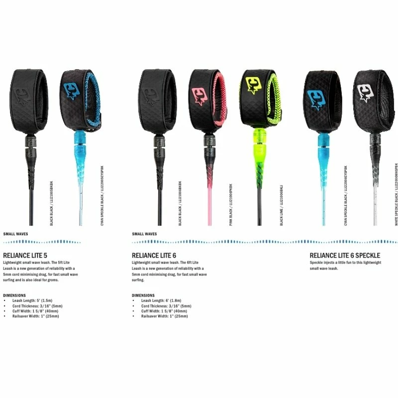 Leash Surf Creatures Of Leisure Relliance Lite - Cyan / Speckle Black 3 Leash Surf Creatures Of Leisure Relliance Lite - Cyan / Speckle Black – Image 3