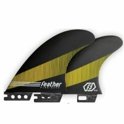 Ailerons Surf Feather Fins Dérives Arrières De Surf Quad HC Epoxy - Black - 2 Dérives - Medium