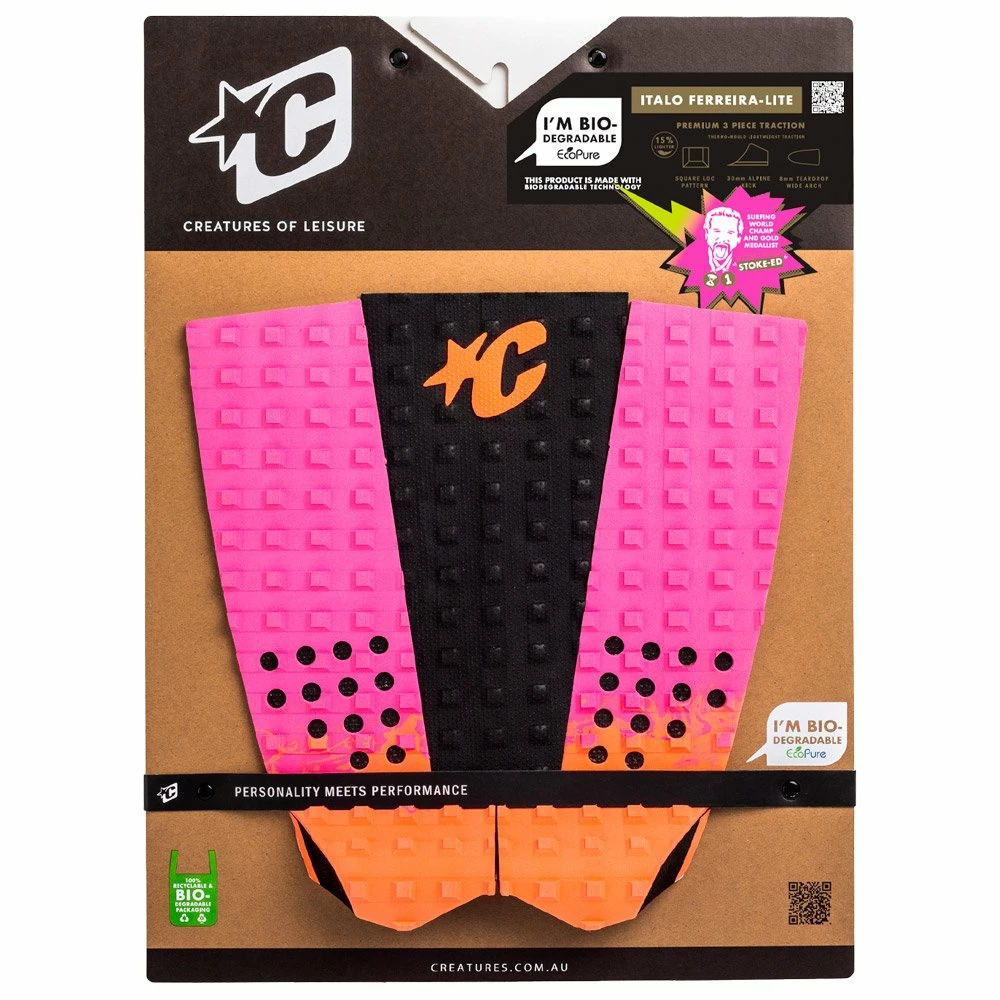 Pad Surf Creatures Italo Ferreira Lite Ecopure Fluro Red Fade Pink Black 3 Pad Surf Creatures Italo Ferreira Lite Ecopure Fluro Red Fade Pink Black – Image 3