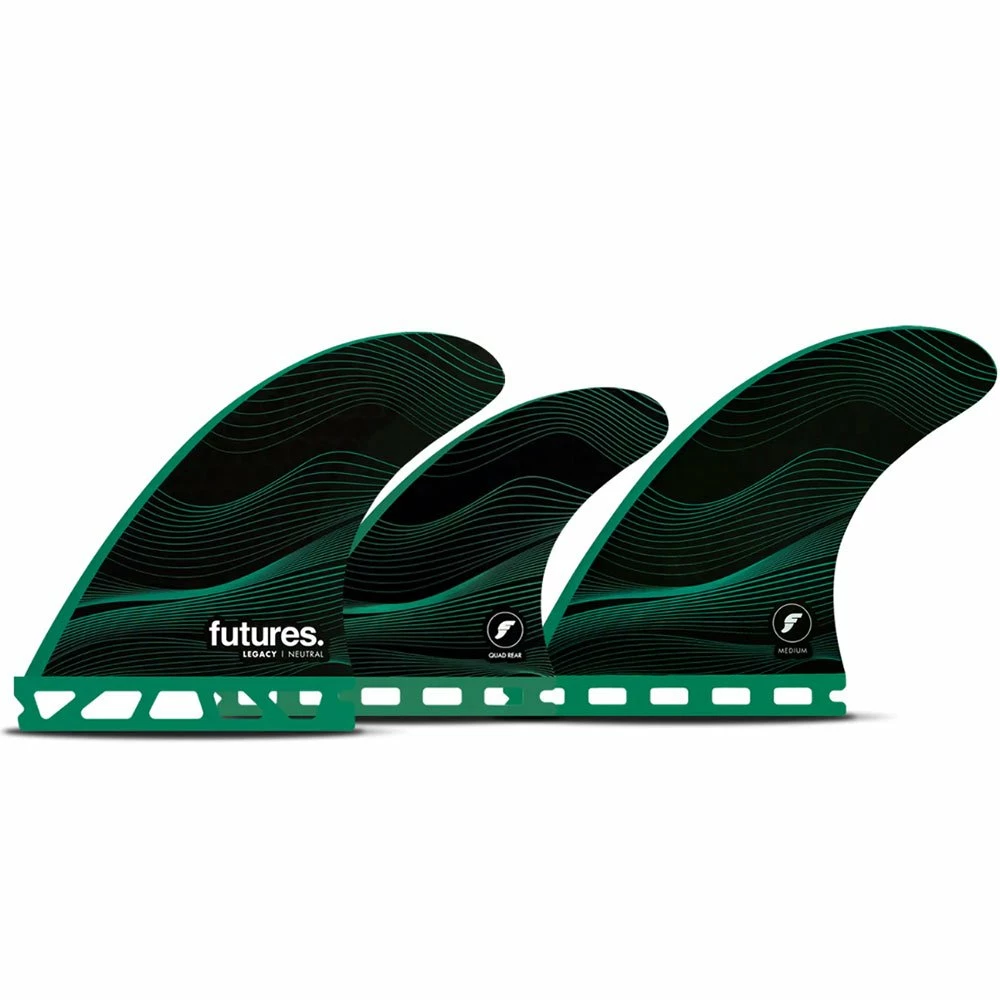 Ailerons Surf Futures Fins F4 5-Fin Set Green 1 Ailerons Surf Futures Fins F4 5-Fin Set Green