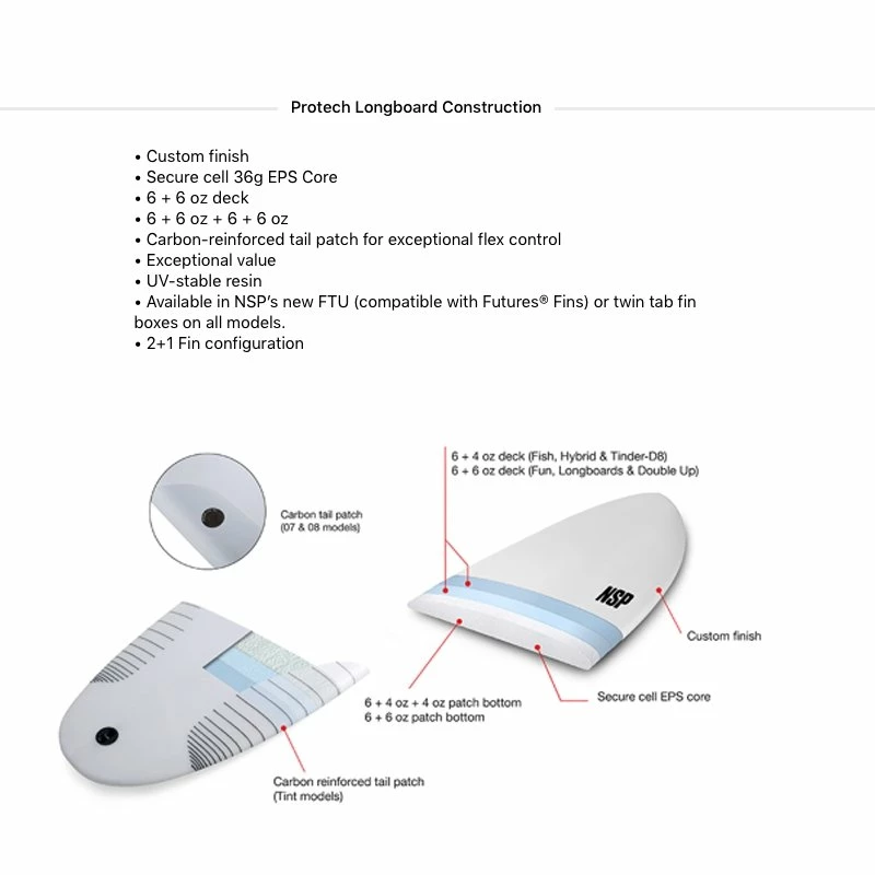 Board De Surf Nsp NSP Protech Long - White Tint 3 Board De Surf Nsp NSP Protech Long - White Tint – Image 3