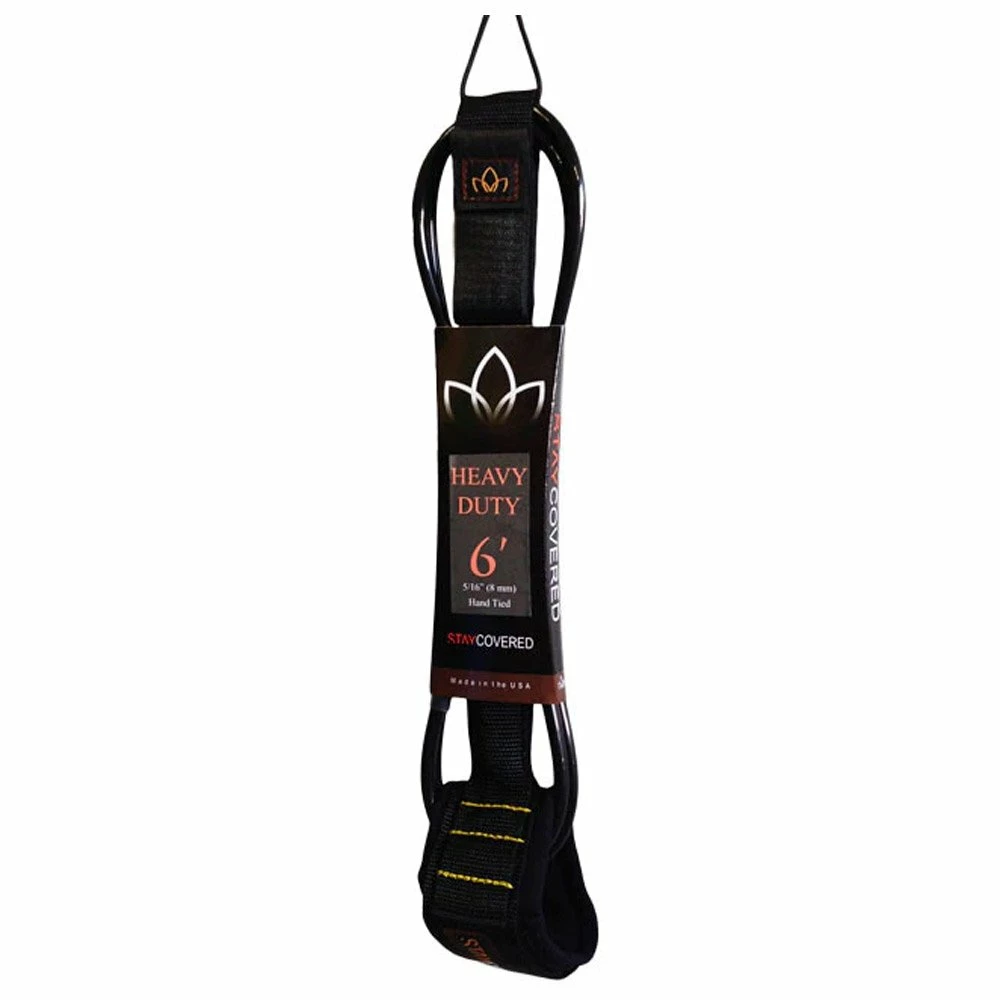 Leash Surf Stay Covered Heavy Duty Hand - Tied Black 1 Leash Surf Stay Covered Heavy Duty Hand - Tied Black