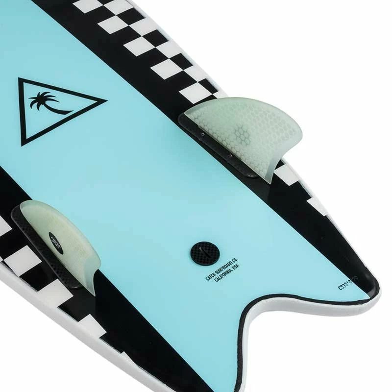 Board De Surf Catch Surf Retro Fish Twin - White / Light Blue - 5'6" / 168 Cm 2 Board De Surf Catch Surf Retro Fish Twin - White / Light Blue - 5'6" / 168 Cm – Image 2